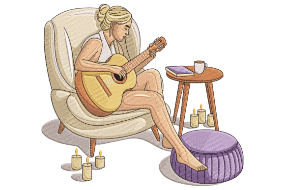 Review: Girl Playing Guitar Embroidery Design